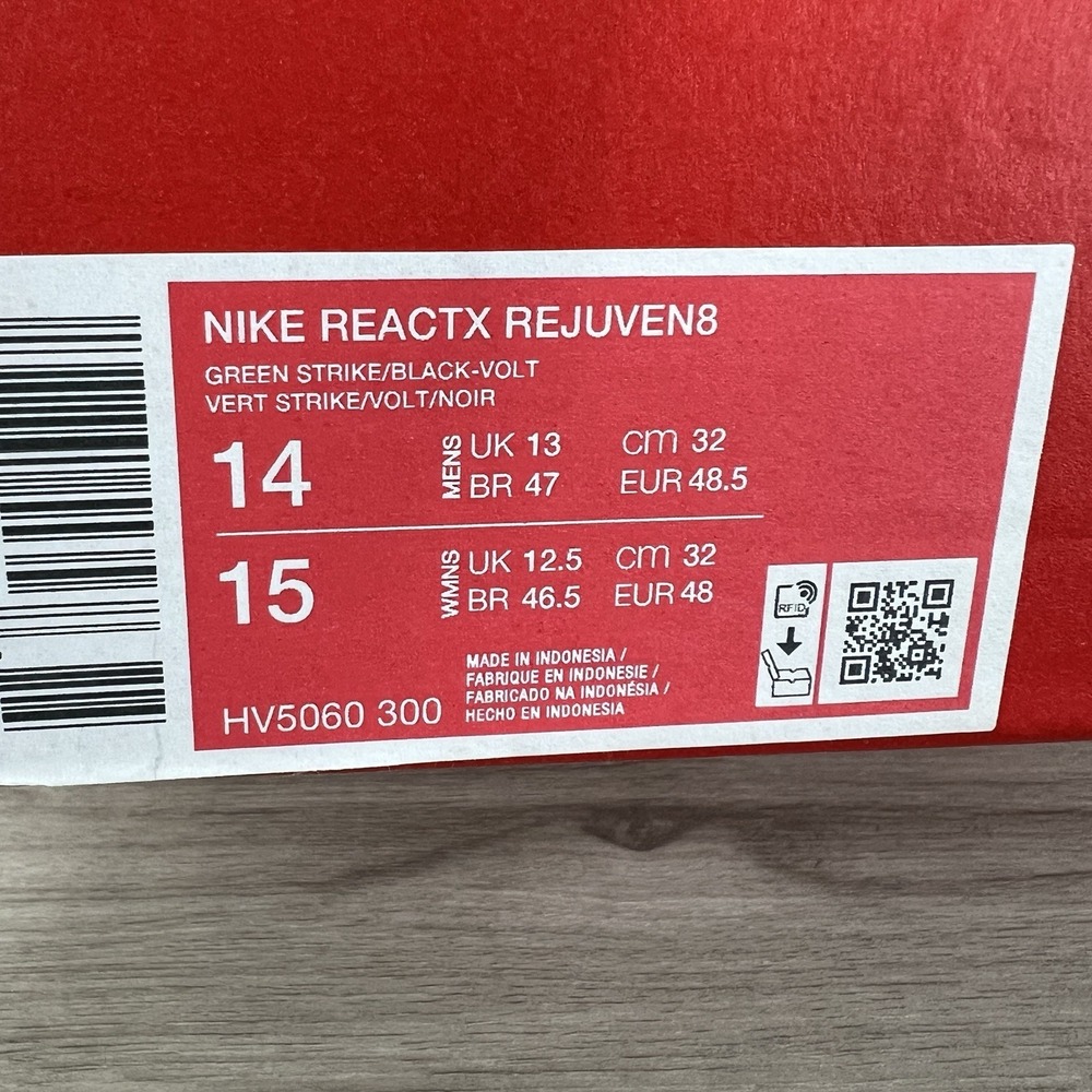 Size 14 - Nike ReactX Rejuven8 Green Strike Volt nby HV5060-300 - Picture 8 of 8
